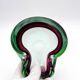 Flavio Poli Seguso Sommerso Green Magenta Ashtray 17.5cm 962g
