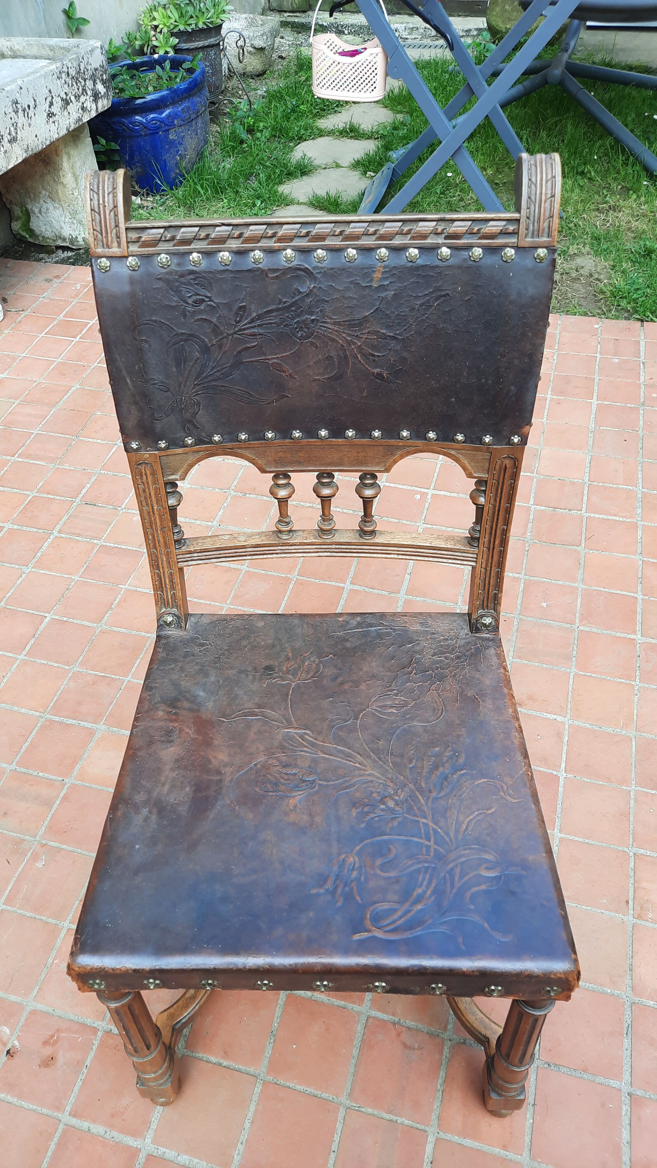 Set of 8 Henri II style chairs
