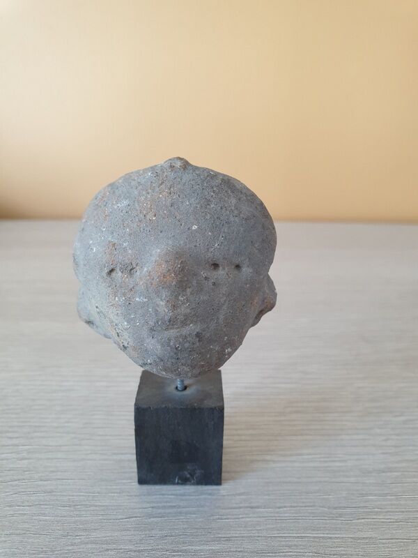 Ancient statuette head - Terracotta - Pre-Columbian art - 1st millennium