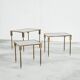 Table basse en laiton patiné et verre Maison Charles années 1960