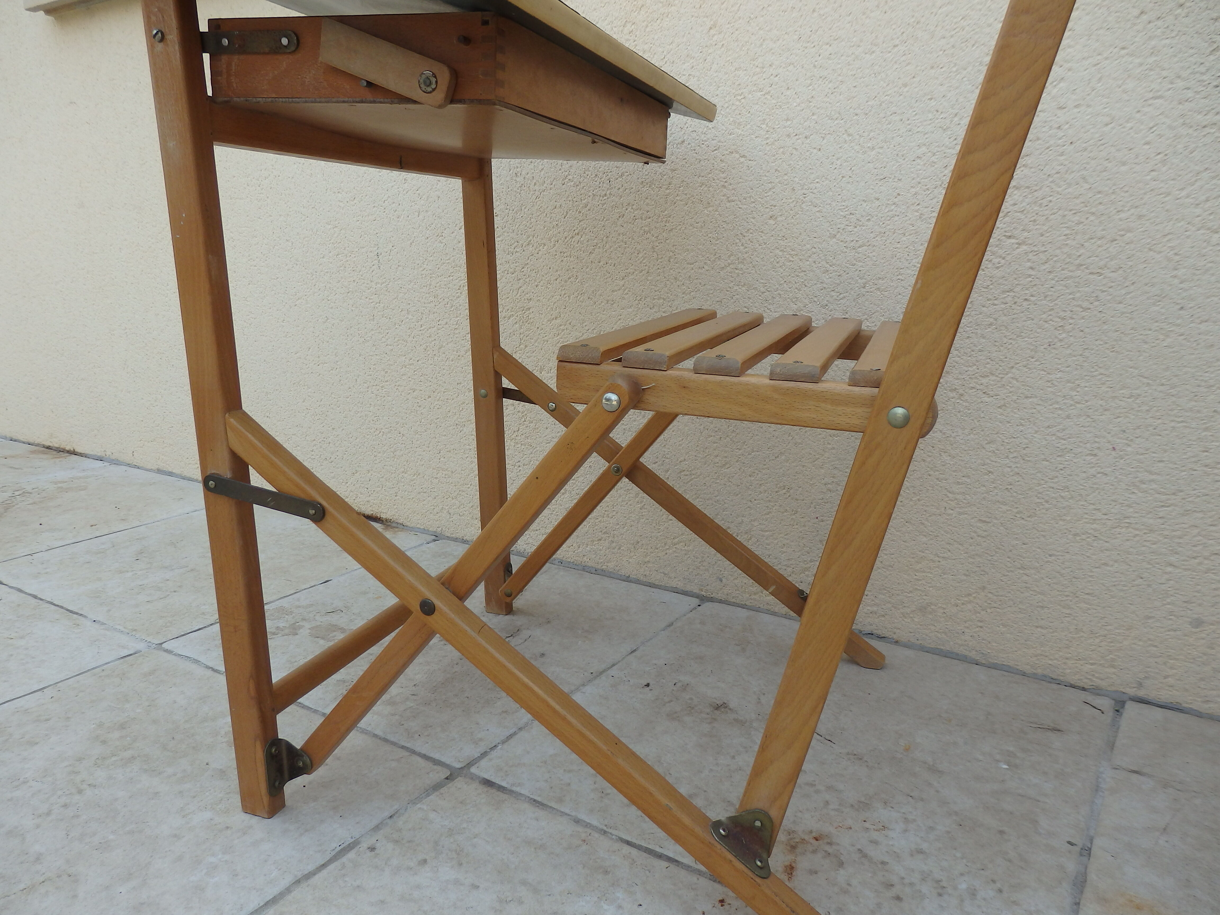 Old foldable children's desk vintage school