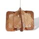 Vintage 60s wooden wood straw hanging lamp