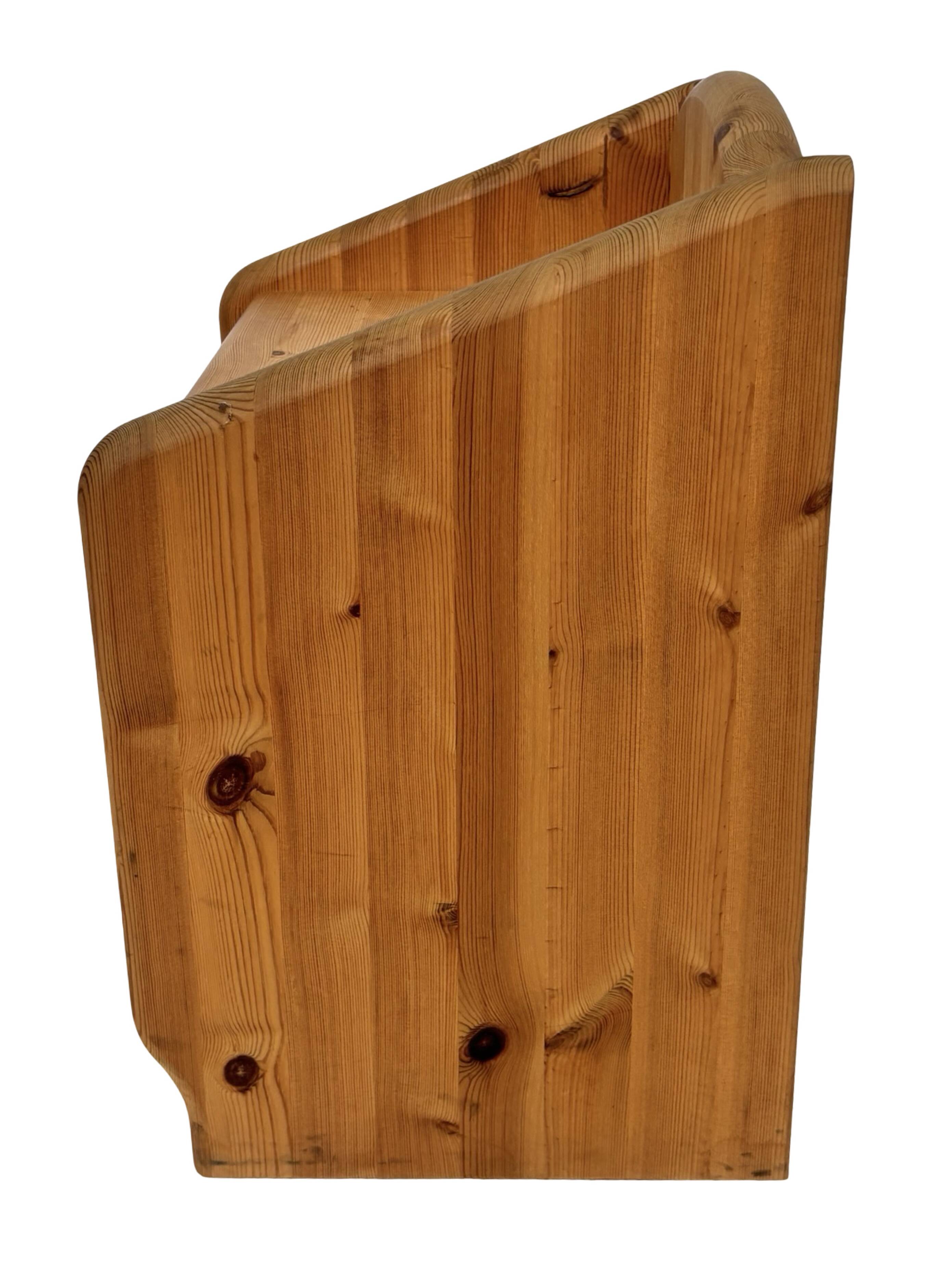 Vintage set of two pine wood bedside tables