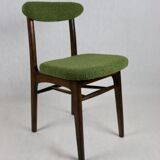 Green olive boucle dining chair from rajmund halas, 1970s,