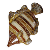 Vintage ceramic wall fish in glazed handmade style, 1970s-1980s.