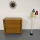 Vintage chest of drawers with 5 drawers in light wood, French design from the 60s/70s.