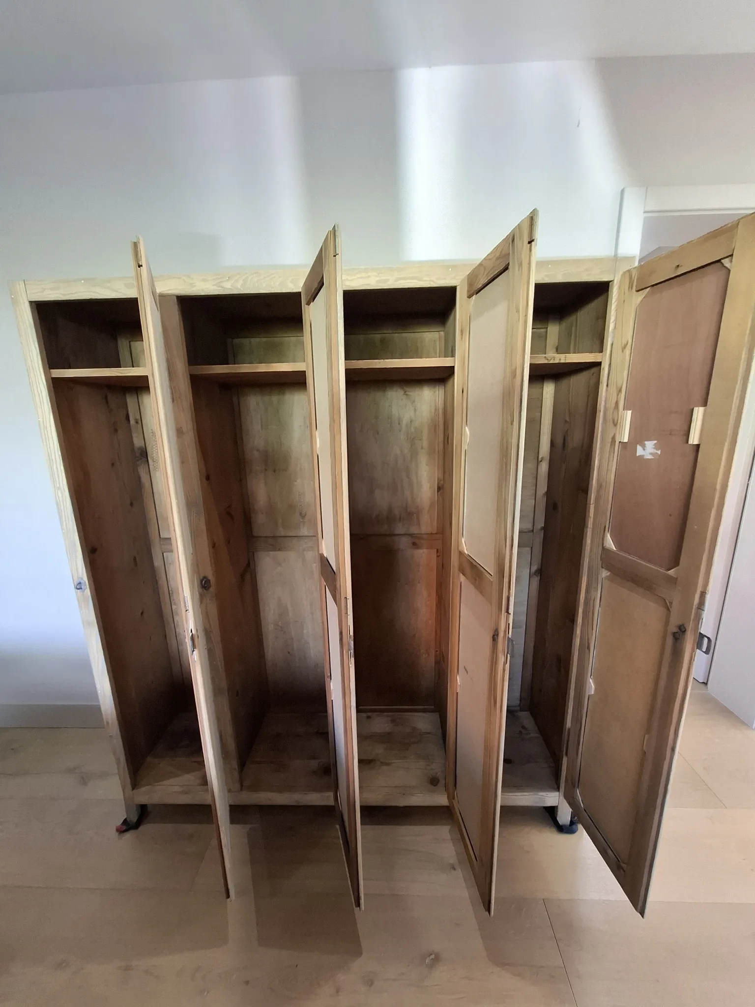 Wooden changing rooms