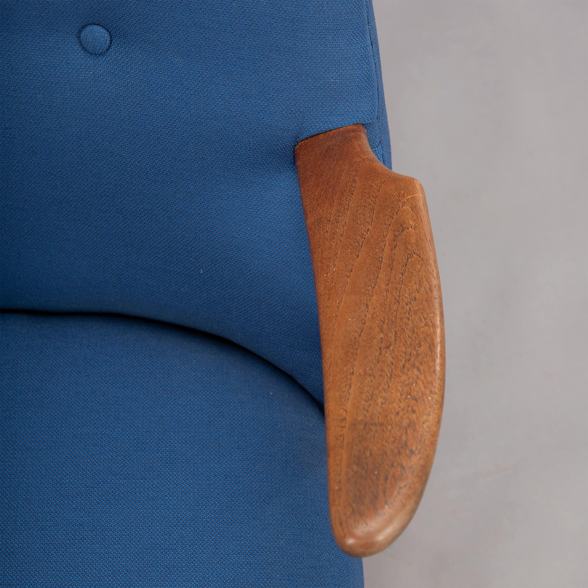 Danish Midcentury Reupholstered Blue Cocktail Chair, 1960s