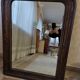 mirror carved wooden semi-circle frame 60x70cm