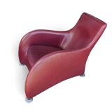 Fauteuil Montis / Gerard van den Berg / années 1990 / Cuir rouge bordeaux