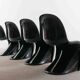 Set of 4 Panton Chairs in black, Verner Panton for Herman Miller 1971