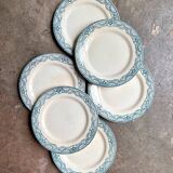 6 Salins flat ironware plates, "Directoire" service