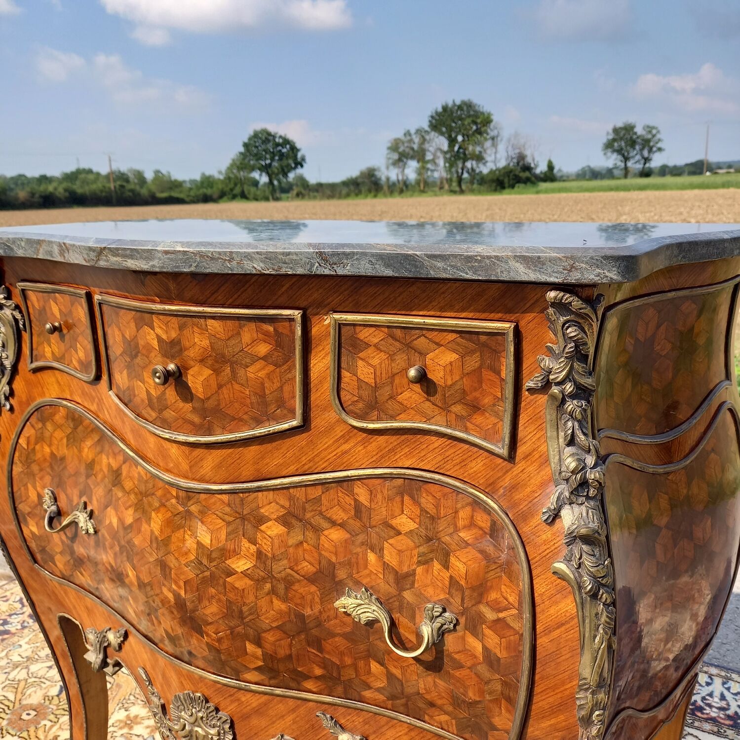 Louis XV Style Curved Chest of Drawers