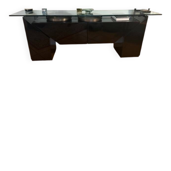 Buffet Roche Bobois noir année 1980