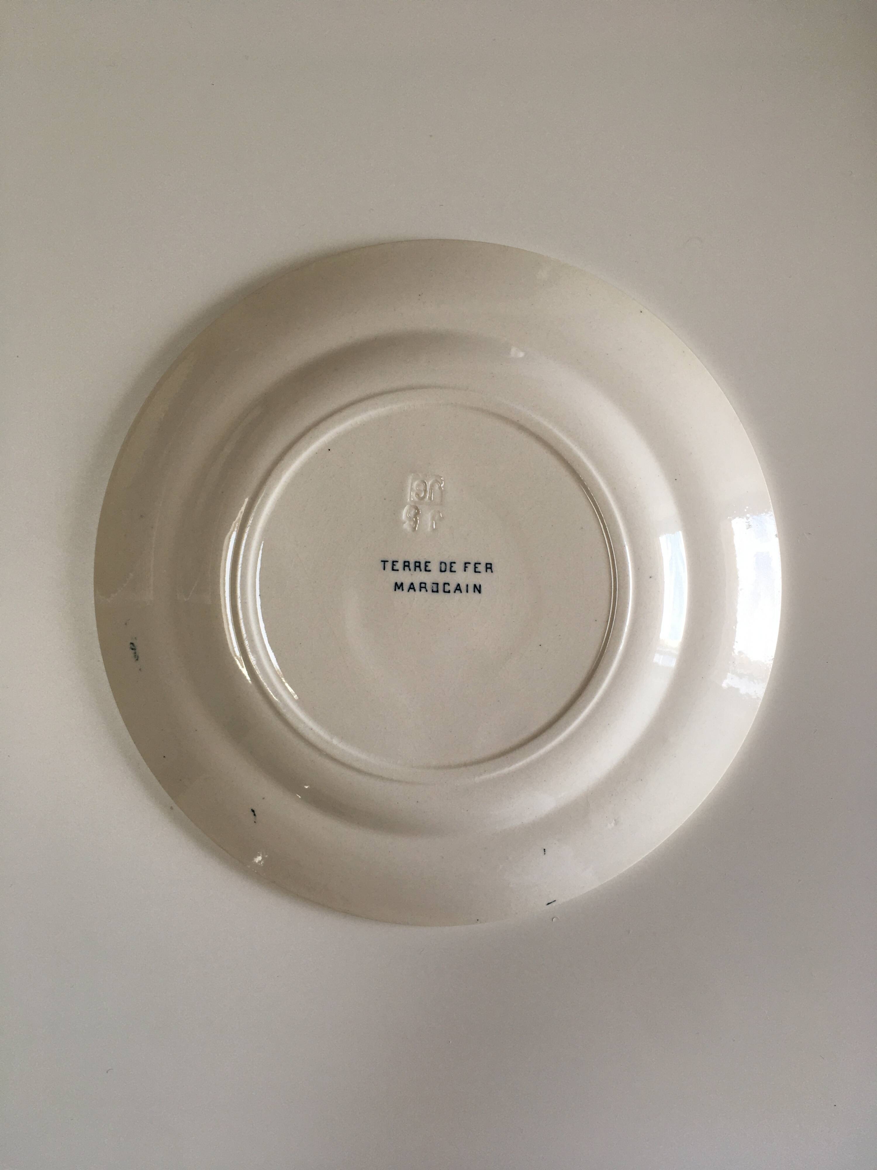 8 plates Moroccan model in earthenware - French manufacture