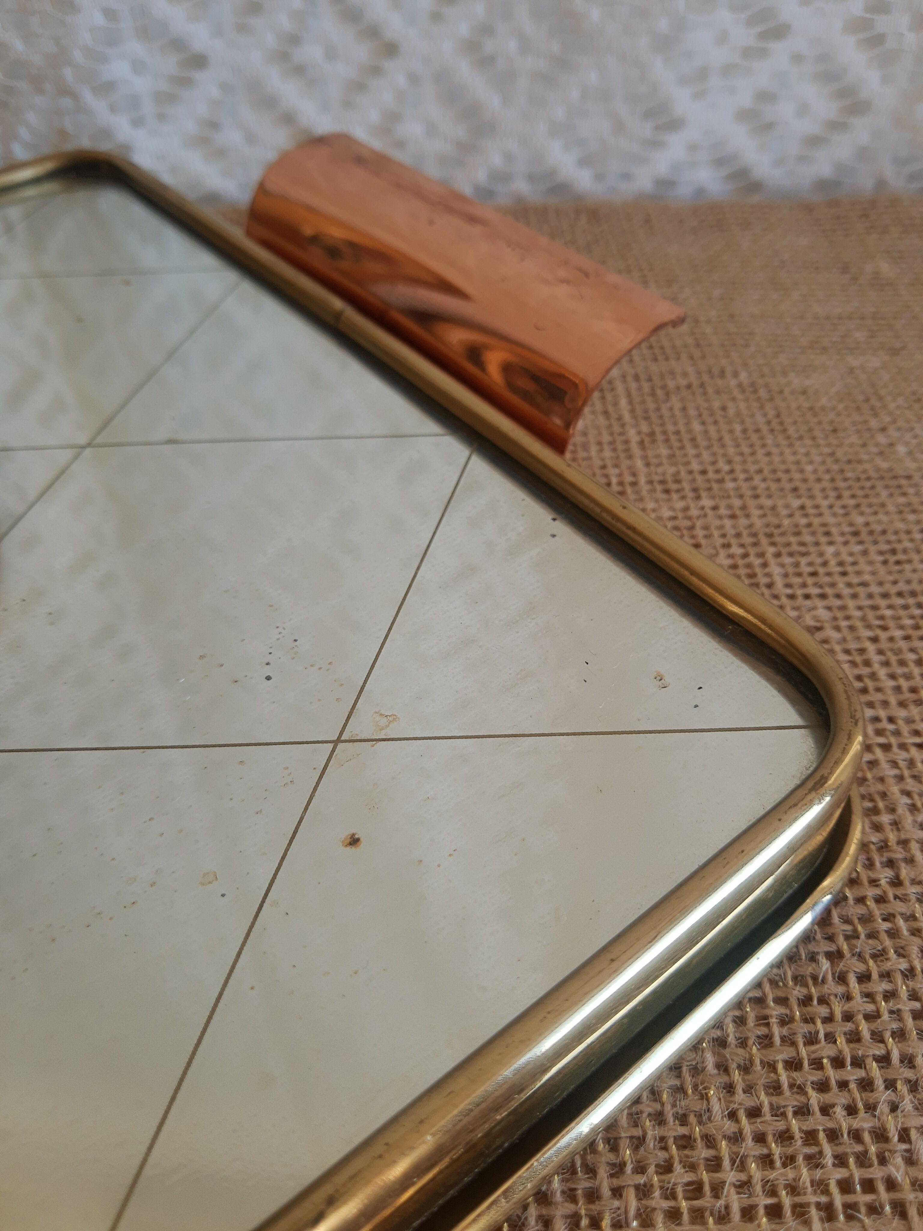 Brass top with vintage mirror
