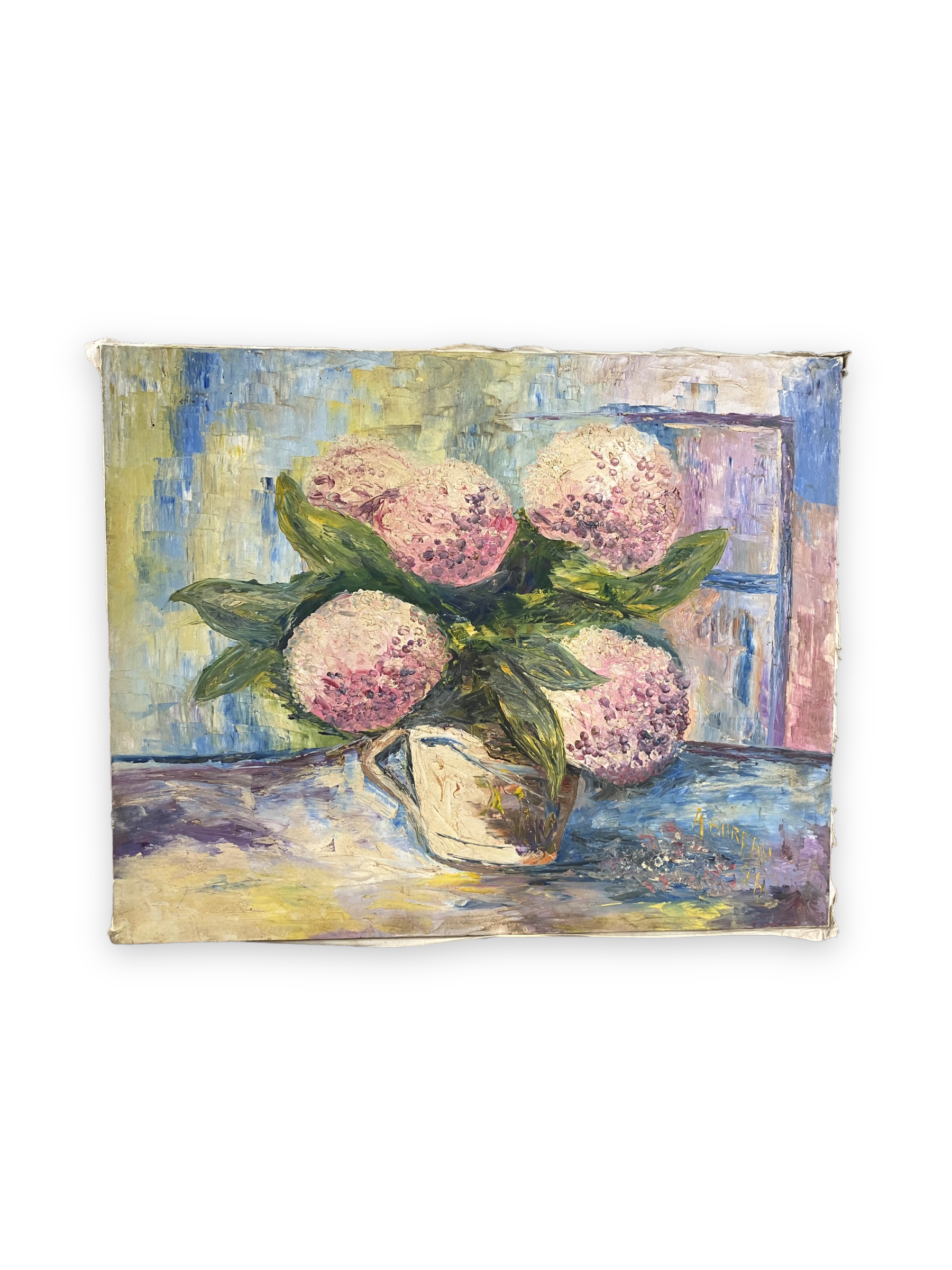 Oil on canvas Still Life with Flowers signed A. Bureau