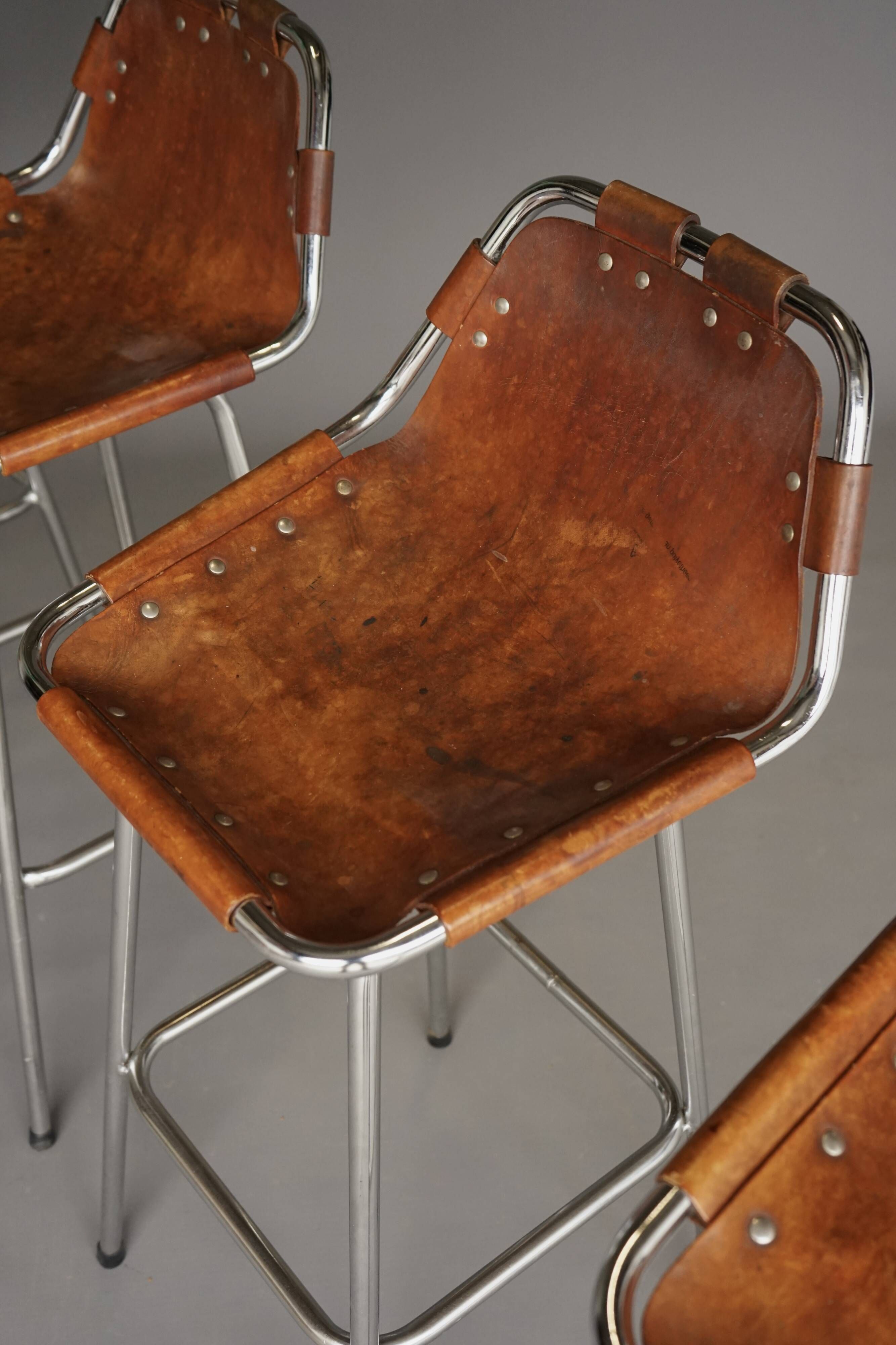 Tabourets de bar attribués à Dal Vera pour Charlotte Perriand / Les Arcs, années 1960