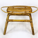 Rattan armchairs, table and stool, 1960