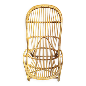 Fauteuil en rotin vintage