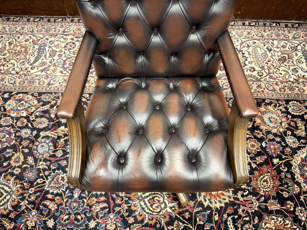 Classic English Oxblood Chesterfield President Chair