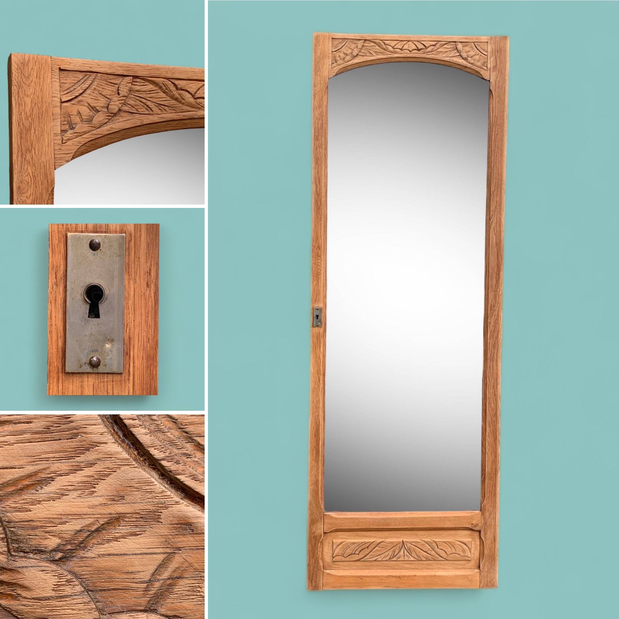 Mirror on art deco door 60x172cm