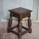 Antique wooden stool in Elizabethan English style, occasional stool