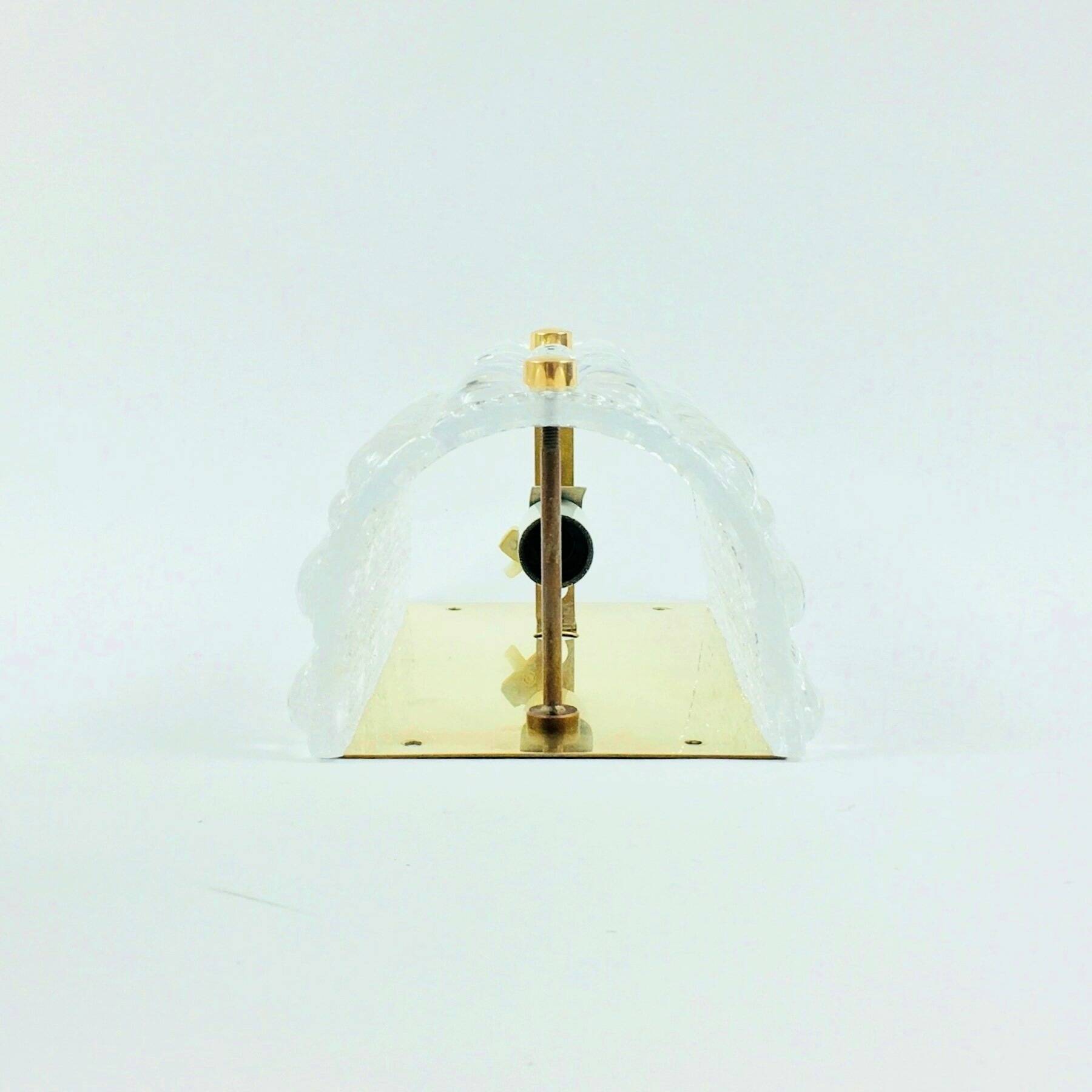 Mid Century Scandinavian Glass & Brass Wall Lamp - C.Fagerlund, 1960s