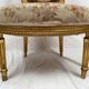 Louis XVI style gilded wood armchair, late 19th or early 20th century