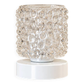 Bulby — Lampe à poser en verre transparent bullé, vintage et contemporaine