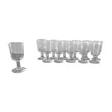 12 wine glasses made of blown glass
