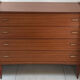 Commode vintage 4 tiroirs pieds compas simmob (années 1960/1970)