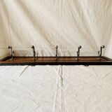 Art Deco wall-mounted coat rack in solid wood - 5 hooks
