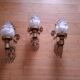 3 gold metal torchere wall lights