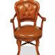 Lot 2 vintage design office chairs – black leather + brown capito leather