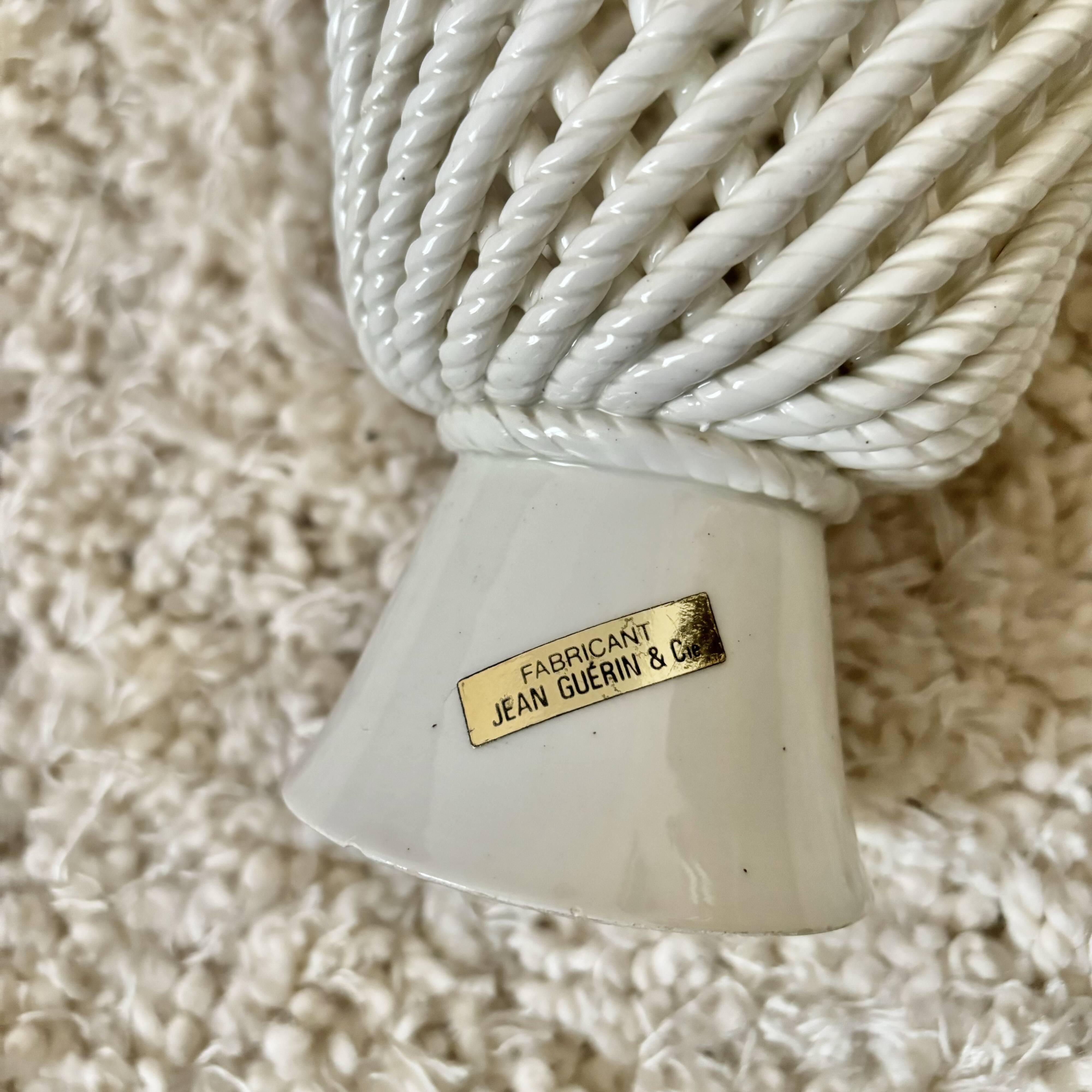 Vintage ceramic openwork vase & cache pot