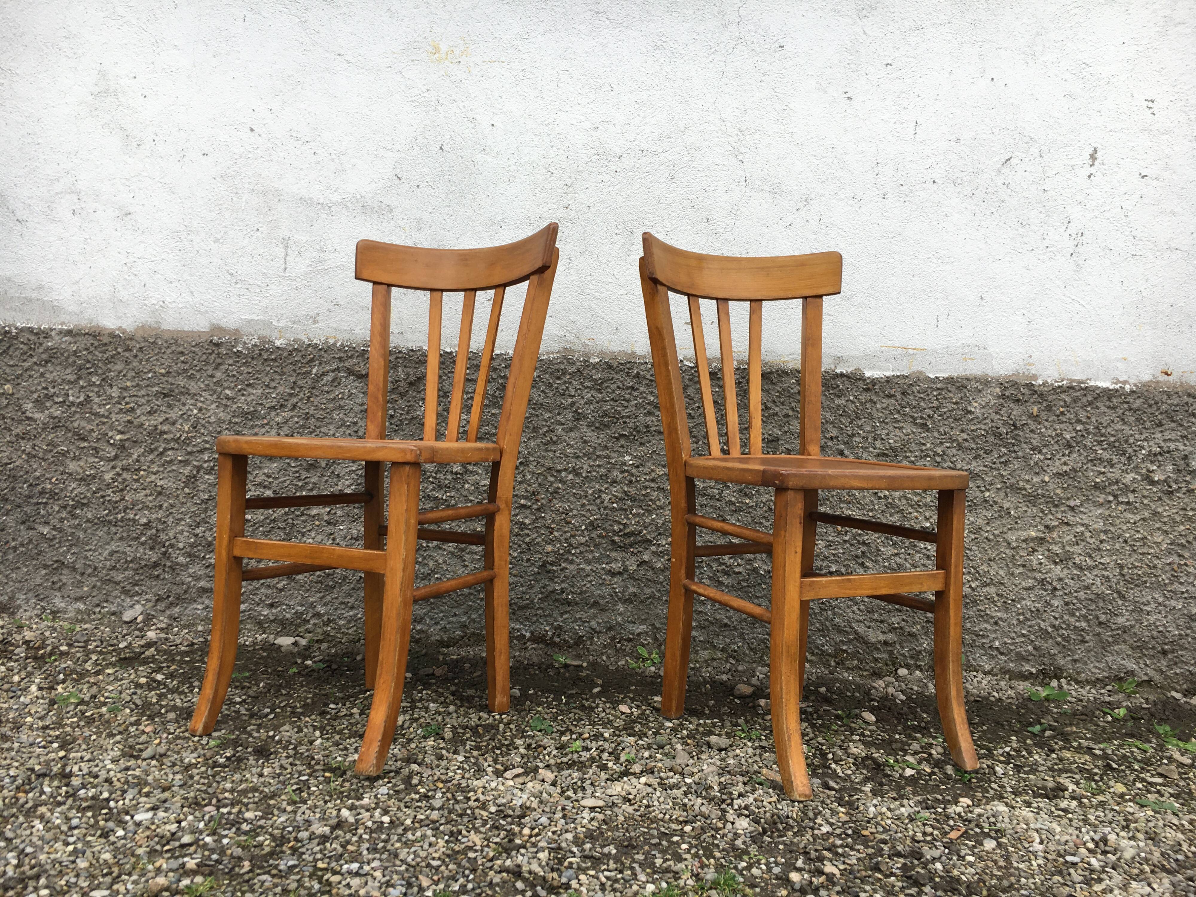 Pair of wooden chairs