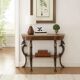 Masterpiece Floral Demilune Console Table with Horse Head Legs by Powell