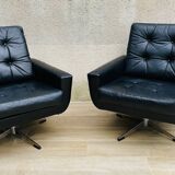 Vintage armchair in upholstered leather germany 70s