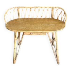 Bureau en rotin 1 tiroir