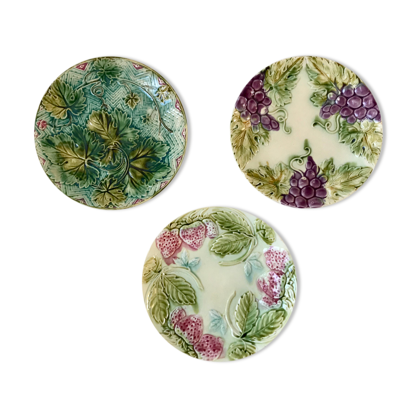 Trio of plates in old slurry late nineteenth century