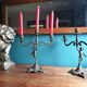 "Il mio bel foco" pair of candlesticks XIXth cherubs 3 torchieres