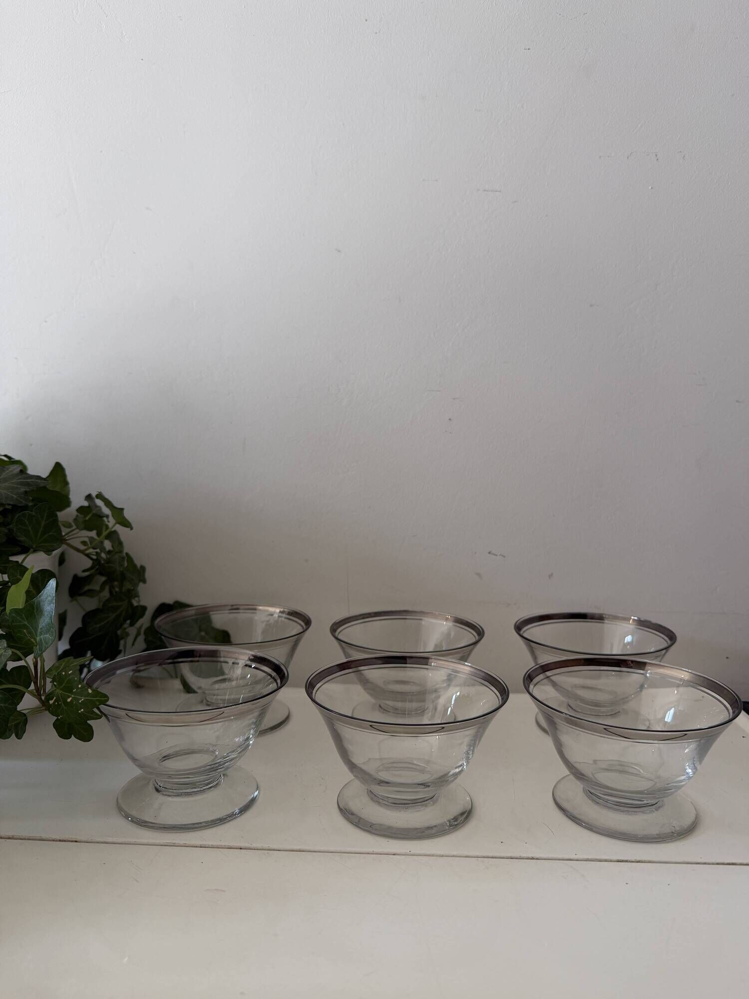 Dessert Coupes met zilverkleurige rand