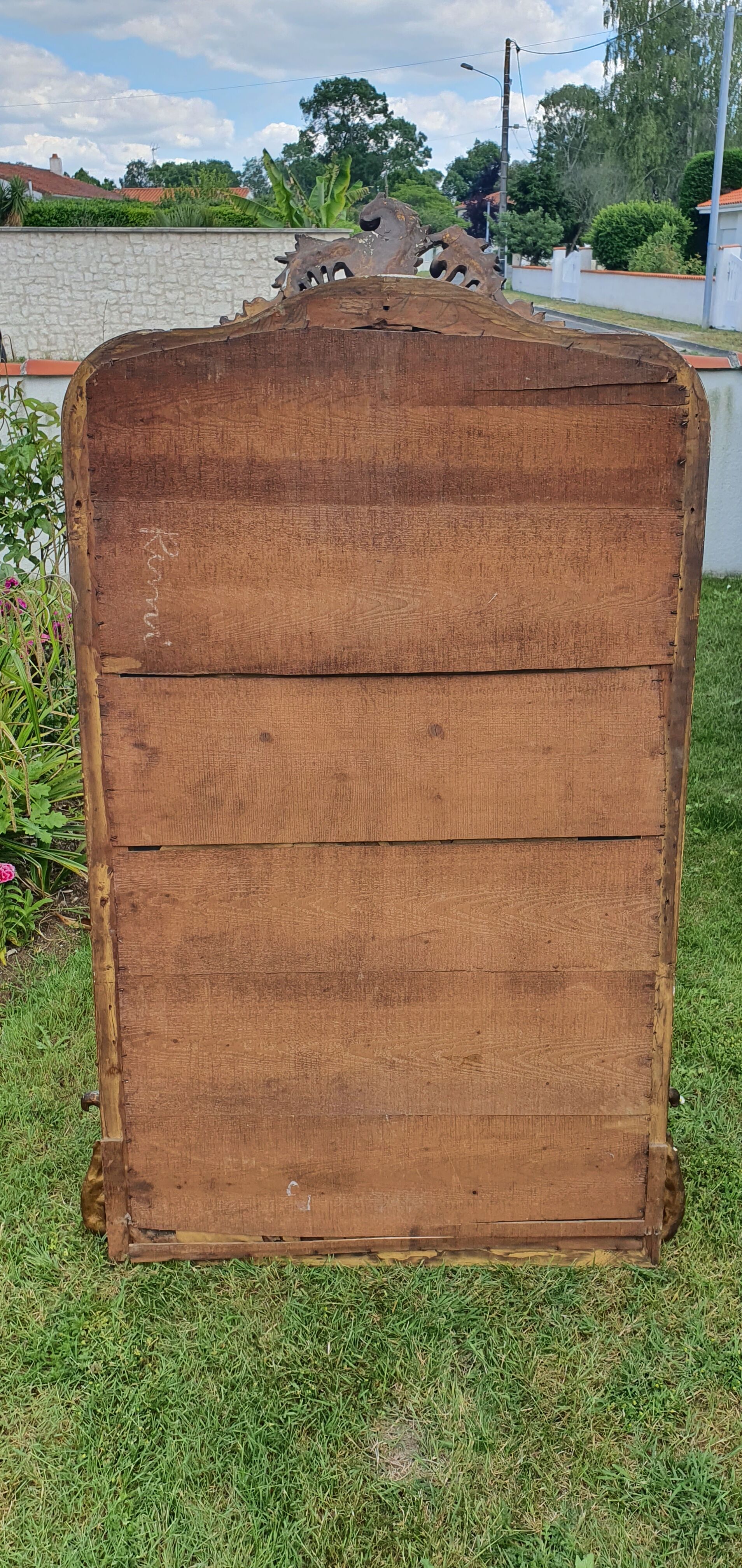 Gilded mirror of louis XV style fireplace 1900 79x145cm