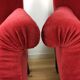 Paire de fauteuils crapaud Napoléon III en velours rouge