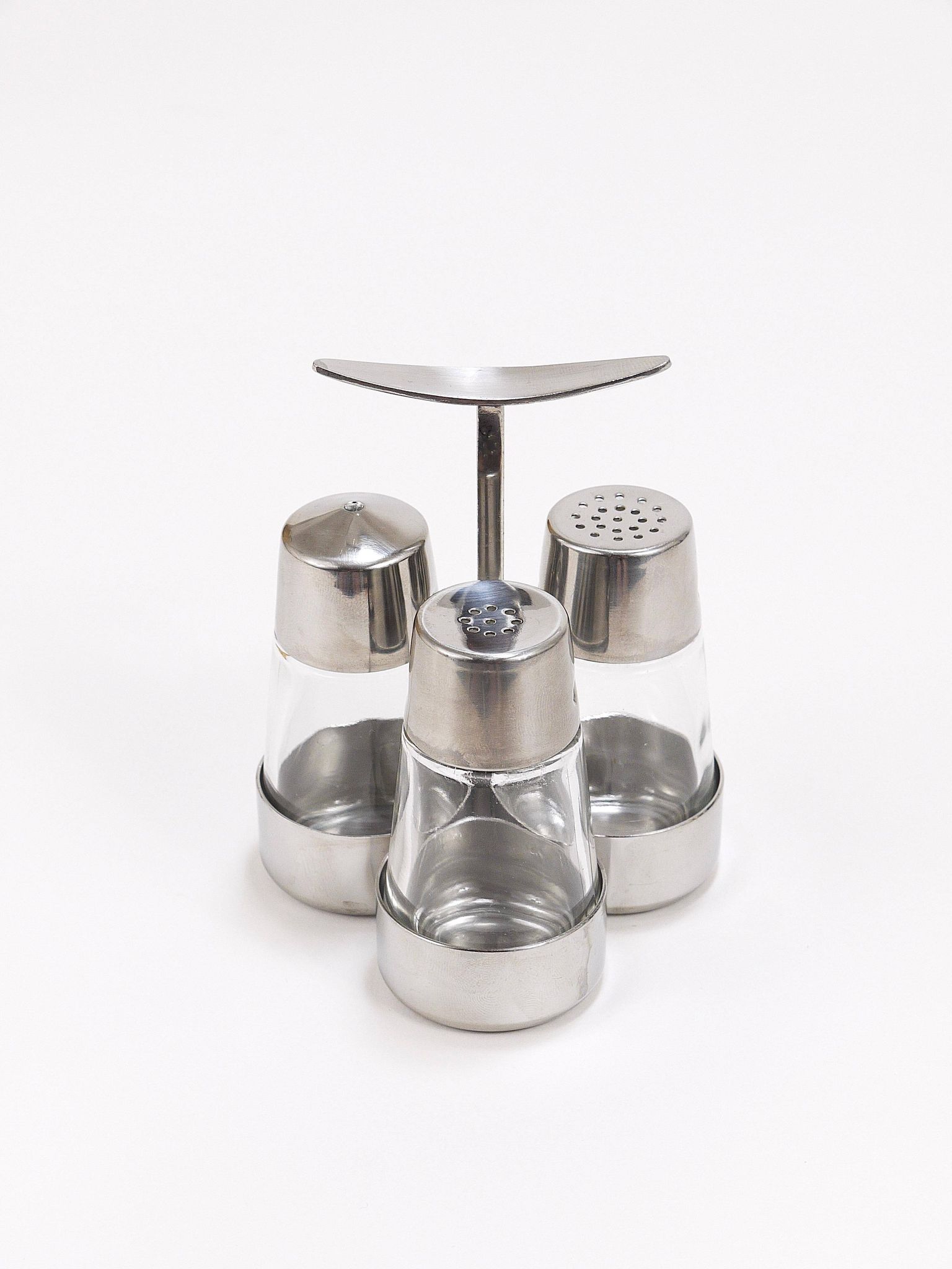Set of condiments Marianne Denzel salt and pepper, Berndorf, Austria, 1960s