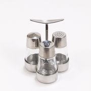 Set of condiments Marianne Denzel salt and pepper, Berndorf, Austria, 1960s