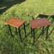 Pair of wooden and metal bedside tables vintage 1960
