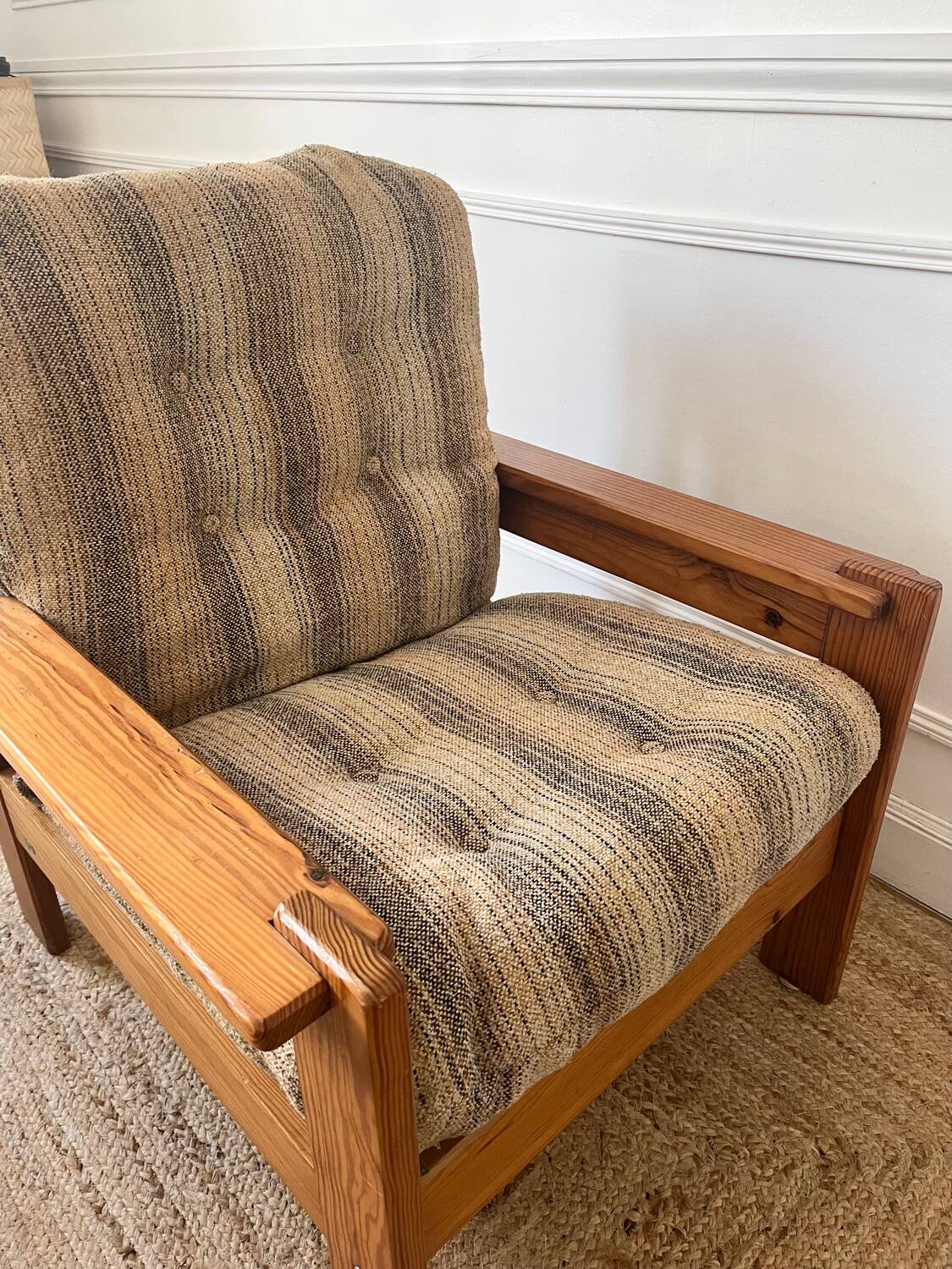 Fauteuil en pin vintage 70/80