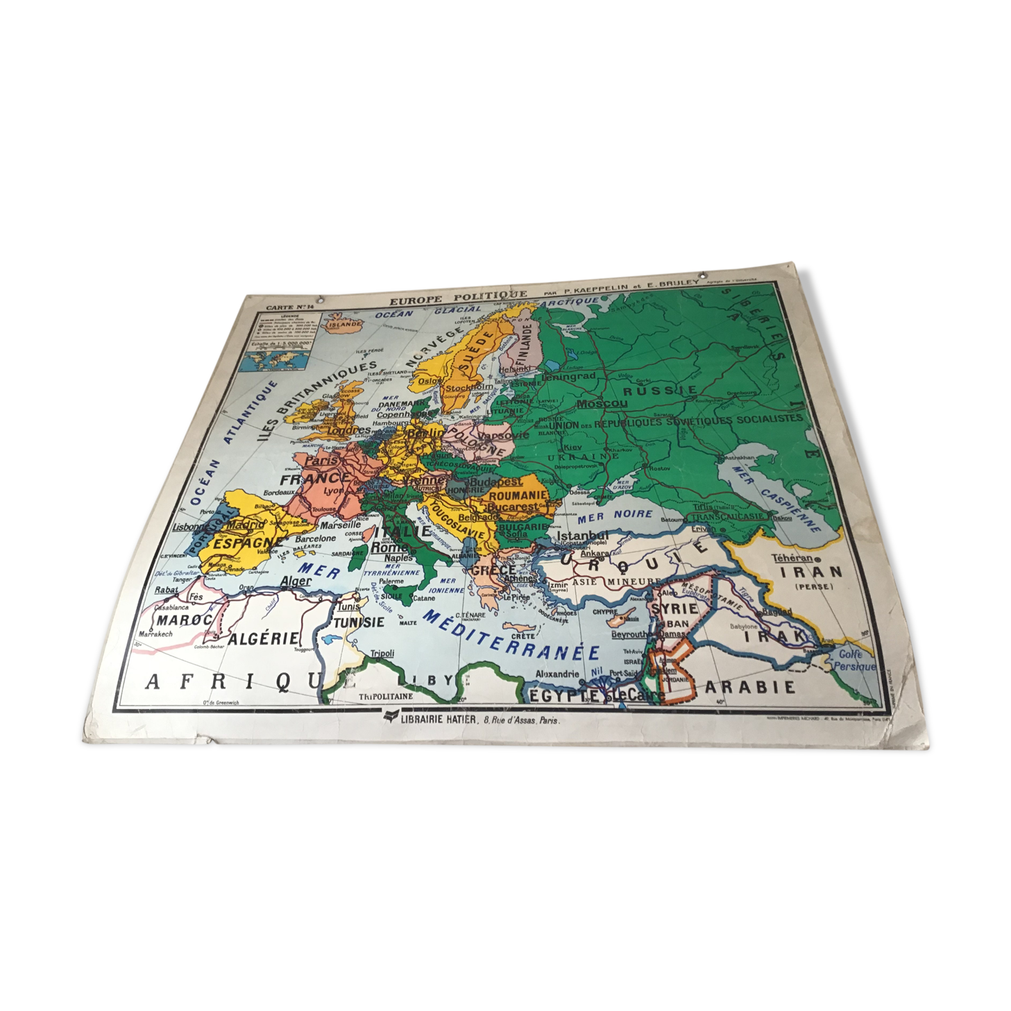 Map 13 and 14, political europe and physics hatier
